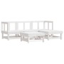 Set Salotto da Giardino 5 pz in Legno Massello di Pino Bianco