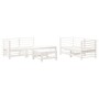 Set Salotto da Giardino 6 pz Bianco in Legno Massello di Pino