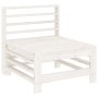 Set Salotto da Giardino 6 pz Bianco in Legno Massello di Pino