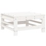 Set Salotto da Giardino 6 pz Bianco in Legno Massello di Pino