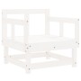 Set Salotto da Giardino 8 pz in Legno Massello di Pino Bianco