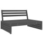 Set Salotto da Giardino 6 pz Grigio in Legno Massello di Pino