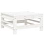 Set Salotto da Giardino 7 pz Bianco in Legno Massello di Pino