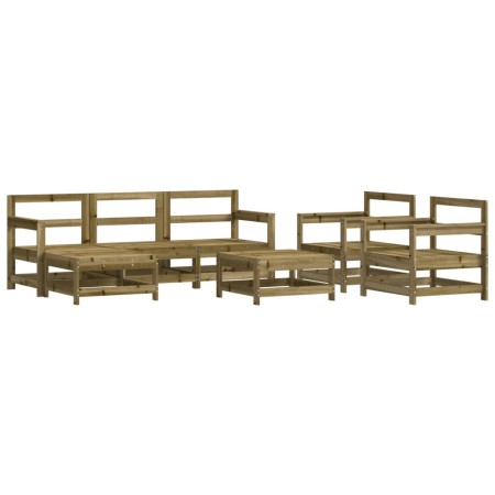 Set Salotto da Giardino 7 pz in Legno Impregnato di Pino