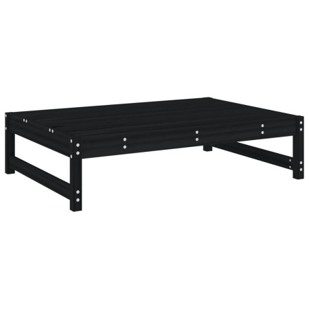 Set Salotto da Giardino 6 pz Nero in Legno Massello di Pino