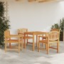 Set da Pranzo per Giardino 5 pz in Legno Massello di Teak