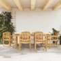 Set da Pranzo da Giardino 7 pz in Legno Massello di Teak