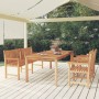 Set da Pranzo per Giardino 4 pz in Legno Massello di Teak