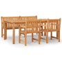 Set da Pranzo per Giardino 4 pz in Legno Massello di Teak