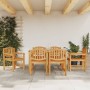 Sedie da Giardino 6 pz 58x59x88 cm in Legno Massello di Teak