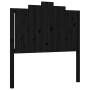 Giroletto con Testiera Nero 100x200 cm in Legno Massello