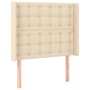 Testiera ad Orecchio Crema 83x16x118/128 cm in Tessuto