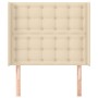 Testiera ad Orecchio Crema 83x16x118/128 cm in Tessuto