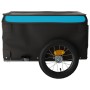 Rimorchio da Bici Nero e Blu 30 kg in Ferro