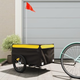 Rimorchio da Bici Nero e Giallo 45 kg in Ferro