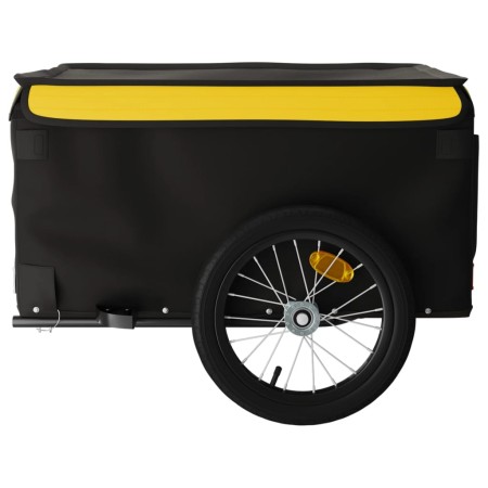 Rimorchio da Bici Nero e Giallo 45 kg in Ferro