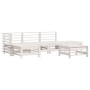 Set Salotto da Giardino 6 pz Bianco in Legno Massello di Pino