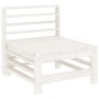 Set Salotto da Giardino 6 pz Bianco in Legno Massello di Pino