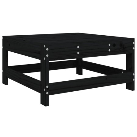 Set Salotto da Giardino 7 pz Nero in Legno Massello di Pino