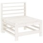 Set Salotto da Giardino 5 pz Bianco in Legno Massello di Pino