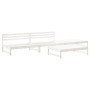 Set Salotto da Giardino 4 pz Bianco in Legno Massello di Pino