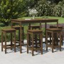 Set Bar da Giardino 7 pz Miele in Legno Massello di Pino