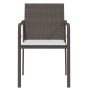 Sedie da Giardino con Cuscini 4pz Marroni 56x59x84cm Polyrattan