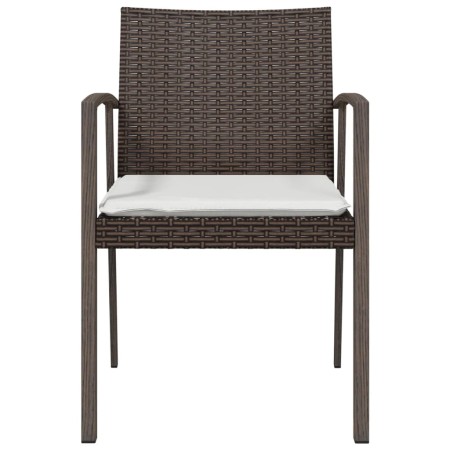 Sedie Giardino con Cuscini 6pz Marroni 56,5x57x83 cm Polyrattan