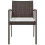 Sedie Giardino con Cuscini 6pz Marroni 56,5x57x83 cm Polyrattan