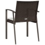 Sedie Giardino con Cuscini 6pz Marroni 56,5x57x83 cm Polyrattan