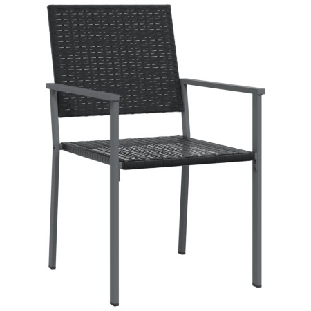 Sedie da Giardino 6 pz Nere 54x62,5x89 cm in Polyrattan