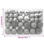 Set Palline di Natale 111 pz Argento in Polistirene