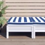 Cuscino Pallet Strisce Bianche e Blu 60x60x8 cm Tessuto Oxford