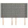 Testiera ad Orecchio Grigio Chiaro 147x16x118/128 cm in Velluto