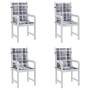 Cuscini per Sedia 4 pz a Quadri Grigi 100x50x3cm Tessuto Oxford