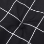 Cuscini Sedia Schienale Alto 2 pz a Quadri Nero Tessuto Oxford