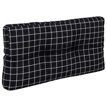 Cuscino per Pallet Motivo a Quadri Nero 80x40x12 cm in Tessuto