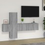 Set Mobili Porta TV 3 pz Grigio Sonoma in Legno Multistrato