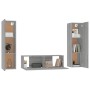 Set Mobili Porta TV 3 pz Grigio Sonoma in Legno Multistrato