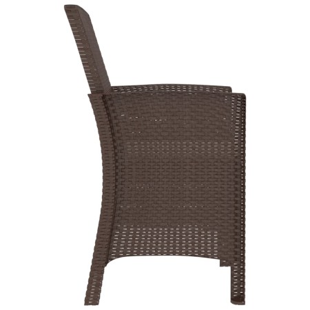 Sedia da Giardino con Cuscino in Rattan PP Marrone