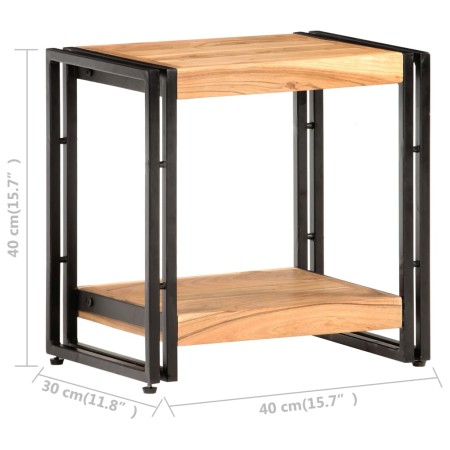 Tavolino Laterale 40x30x40 cm in Legno Massello di Acacia