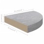 Mensole Angolari 2pz Grigio Cemento 35x35x3,8 cm in MDF