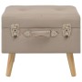 Sgabello con Contenitore 40 cm in Tessuto Beige