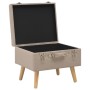 Sgabello con Contenitore 40 cm in Tessuto Beige