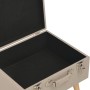 Sgabello con Contenitore 40 cm in Tessuto Beige