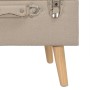 Sgabello con Contenitore 40 cm in Tessuto Beige
