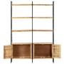 Libreria a 4 Livelli Legno di Mango Grezzo 124x30x180 cm