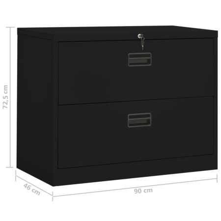 Armadio Classificatore Nero 90x46x72,5 cm in Acciaio