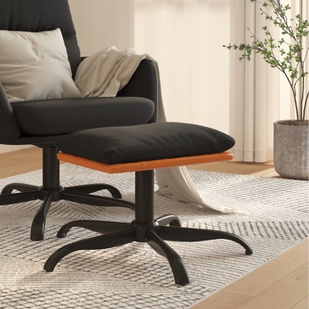 Poggiapiedi Nero 60x60x36 cm in Tessuto e Similpelle