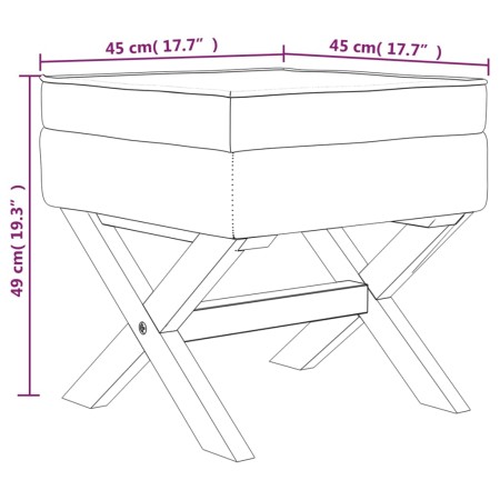 Sgabello Portaoggetti Grigio Scuro 45x45x49 cm in Tessuto